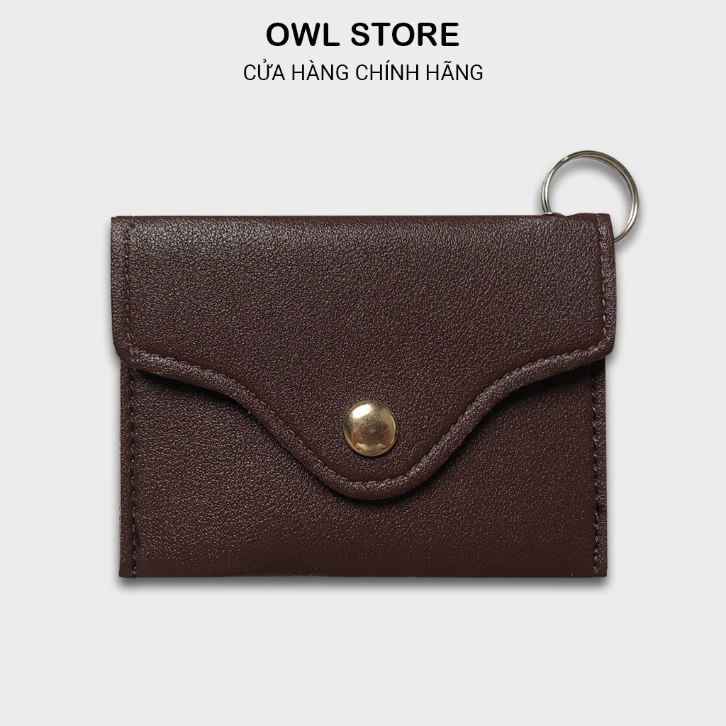 Móc khóa ví da thời trang nam nữ cao cấp cầm tay đựng tiền, thẻ ngân hàng, vé gửi xe, bảng tên - VIV