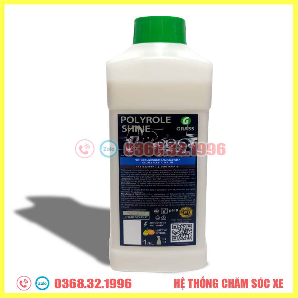 Dung dịch làm bóng và bảo dưỡng nhựa, da, taplo siêu bền đẹp Polyrole Shine Grass 1L