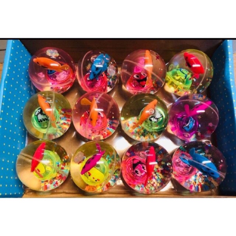 Đồ Chơi Bóng Nảy Phát Sáng Cho Bé, bóng nước có cá bơi cực đẹp