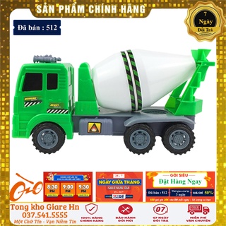 xe bê tông đồ chơi, xe bồn cho bé, Chất liệu nhựa an toàn, có kiểm định, chạy cót