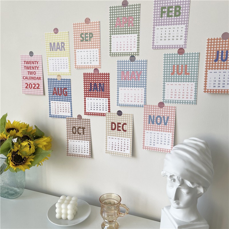 Lịch decor 2022 THINGS DECOR lịch bàn mini set postcard bưu thiếp card tranh giấy treo phòng bàn học