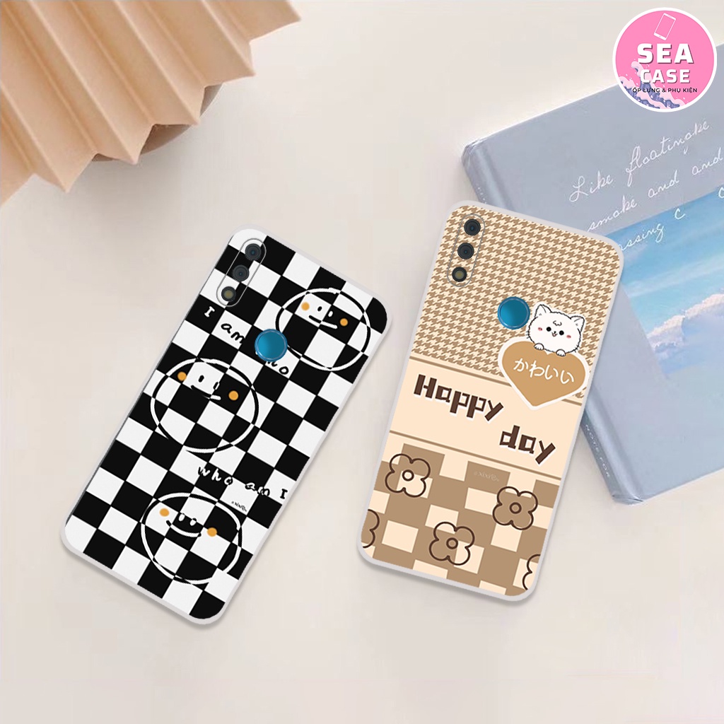 Ốp lưng Vsmart Star 3/ Star 4 hoạ tiết nền kẻ caro thời trang, viền dẻo