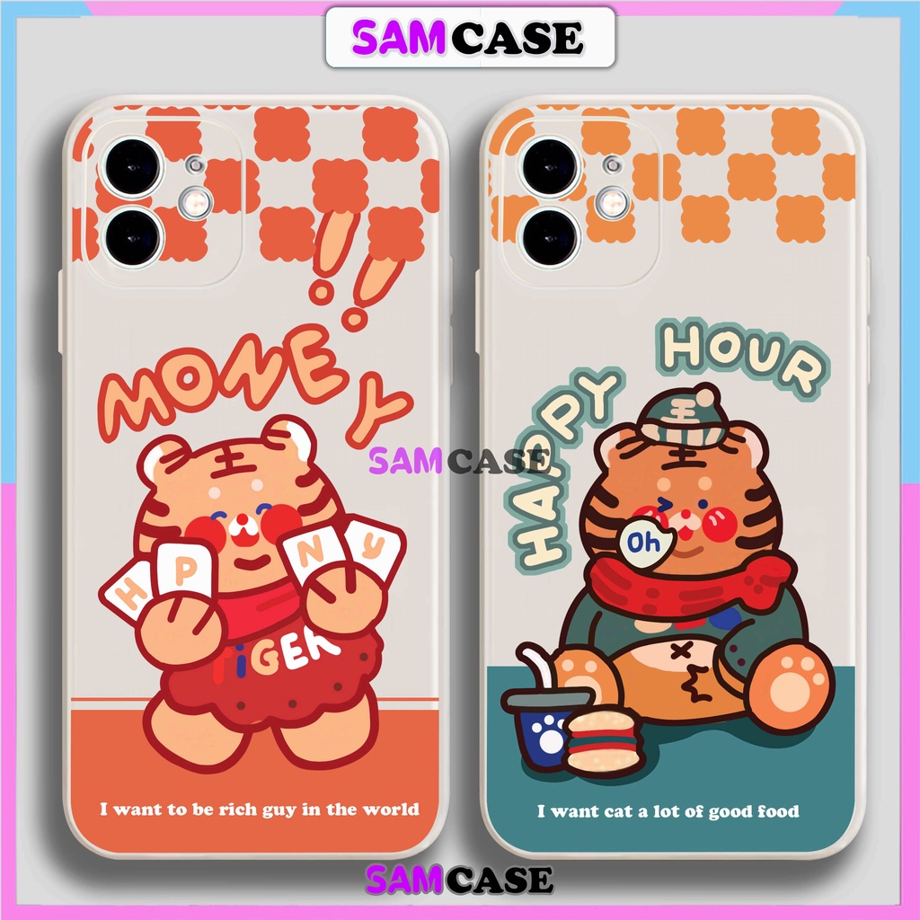 Ốp lưng iPhone cặp đôi cạnh viền vuông silicon dẻo cho iphone 6/6s/7/8/X/XS/XR/11/12/13/14  Pro Plus Max Hổ tiger cute