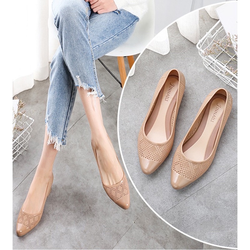 GIÀY ĐI MƯA 💖FREESHIP💖GIÀY BÚP BÊ THOÁNG KHÍ, CHỐNG NƯỚC ÊM CHÂN