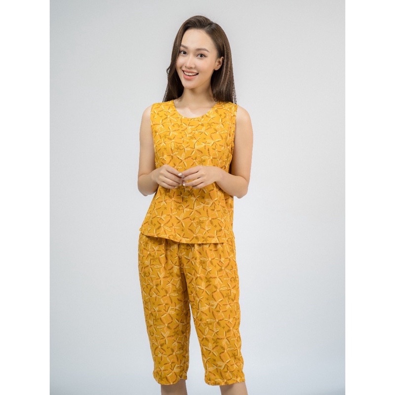 BỘ MẶC NHÀ WONNER 22062 ÁO SÁT NÁCH QUẦN NGỐ CHẤT LANH