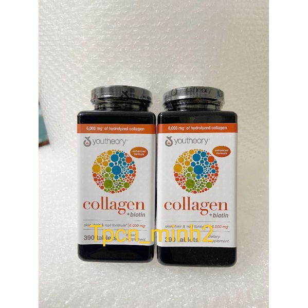 Viên uống đẹp da Collagen Youtheory+ Biotin 390 viên của Mỹ