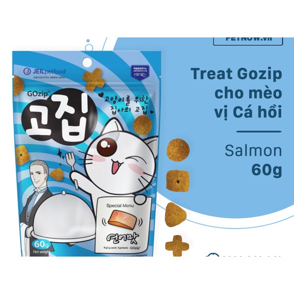 Bánh thưởng dinh dưỡng cho mèo GOZIP - 60g viên mềm Casrang