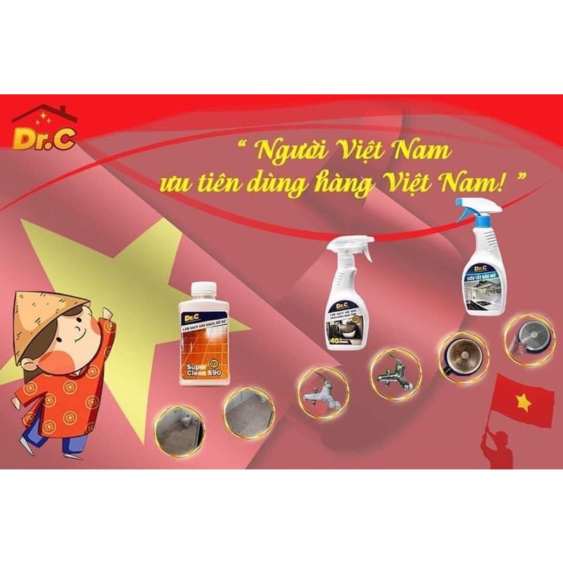 dung dịch tẩy dầu mỡ dung dịch tẩy rửa tẩy bếp nước tẩy bếp DR.C 500ml