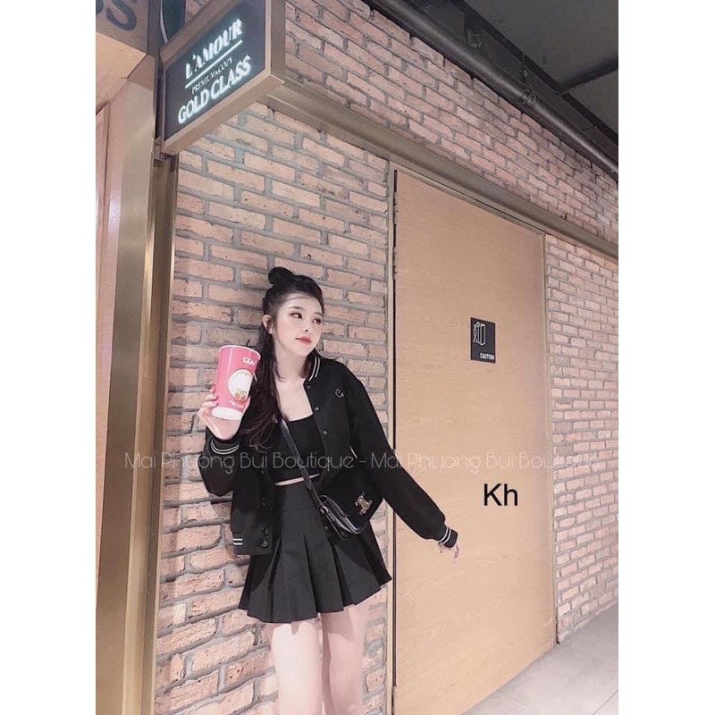 Áo bomber thêu chữ