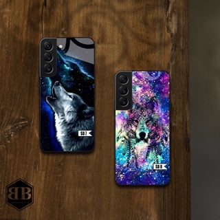 Ốp lưng kính cường lực Samsung Galaxy S22 / S22 Plus sói đêm hoang dã