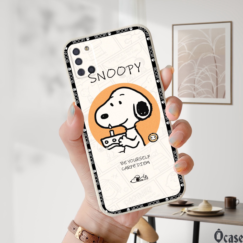 Ốp lưng Samsung A31 in hình chú chó dễ thương cạnh viền vuông có bảo vệ camera