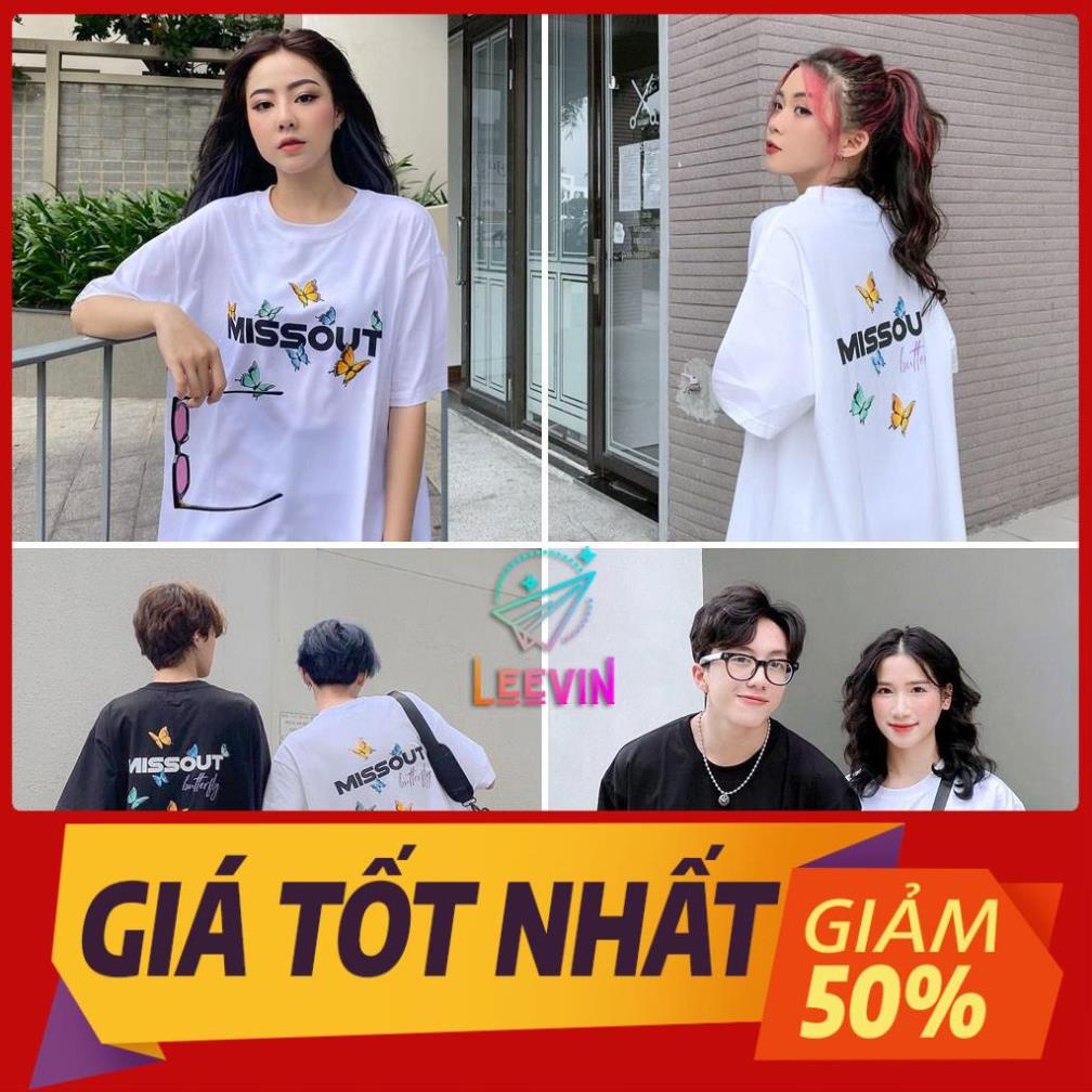 Áo thun form rộng MISSOUT BUTTERFLY Unisex Nam Nữ - Áo phông tay lỡ kiểu dài rộng giấu quần - Leevin Store Đẹp