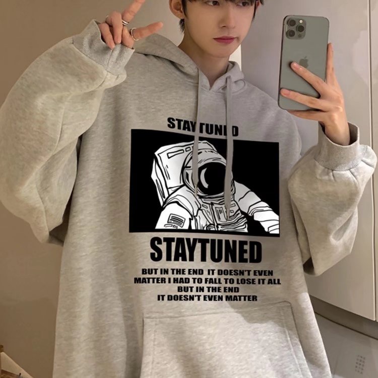 Áo Hoodie Cổ Tròn Tay Dài Dáng Rộng In Hình Phi Hành Gia NASA 6 Màu Lựa Chọn