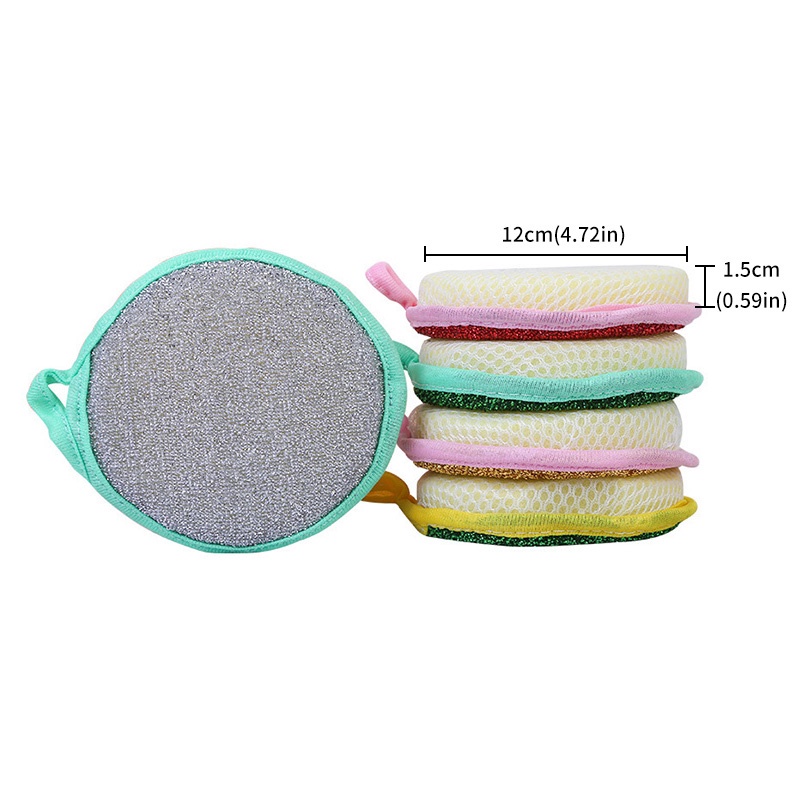 Bọt Biển Ma Thuật Nhà Bếp Gia Đình Houseeker Khăn Lau Đĩa Hai Mặt Tròn Miếng Cọ Rửa Vệ Sinh, Màu Sắc Ngẫu Nhiên