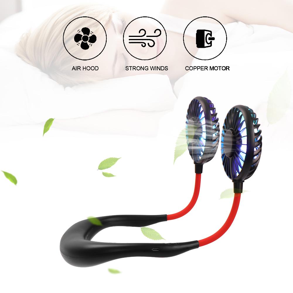 ESPO Quạt Mini USB Đeo Cổ 3 Tốc Độ Có Thể Điều Chỉnh Tiện Dụng