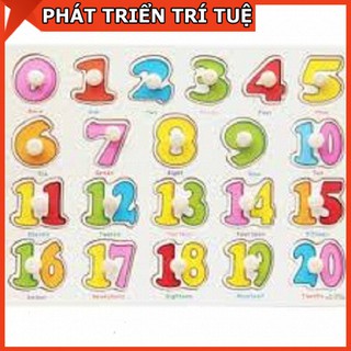 Đồ chơi bảng núm gỗ chủ đề 20 số cho bé