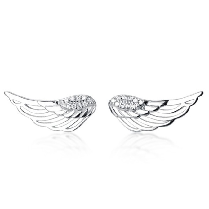 Khuyên Tai Bạc Cá Tính cho Nữ Hình Cánh chim B2429 - Bảo Ngọc Jewelry