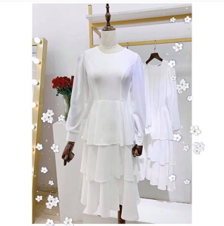 ĐẦM MAXI TẦNG TAY DÀI