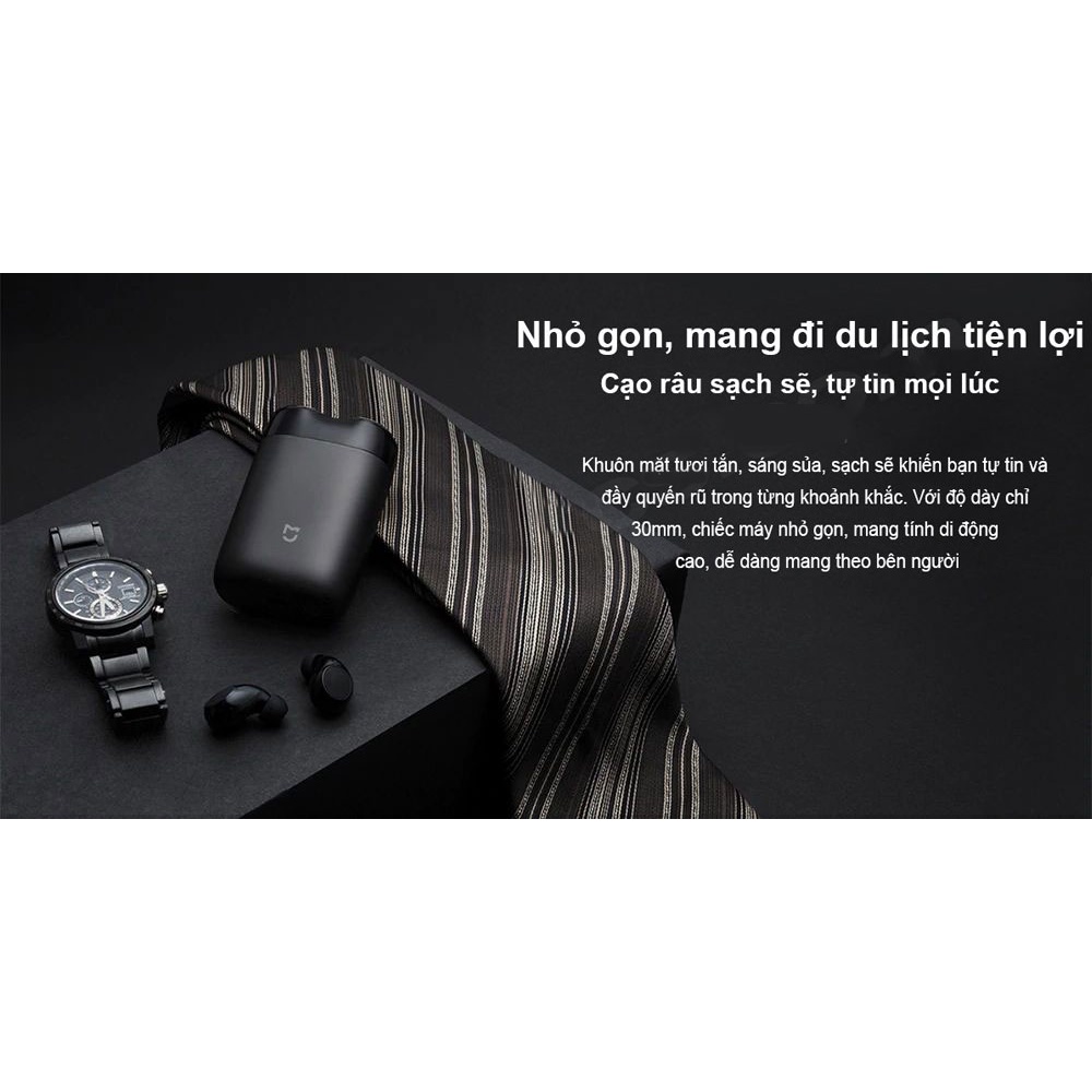 Máy Cạo Râu Mini Xiaomi Mijia S100 MSX201, 2 lưỡi, chống nước IPX7 - Bảo hành 3 tháng