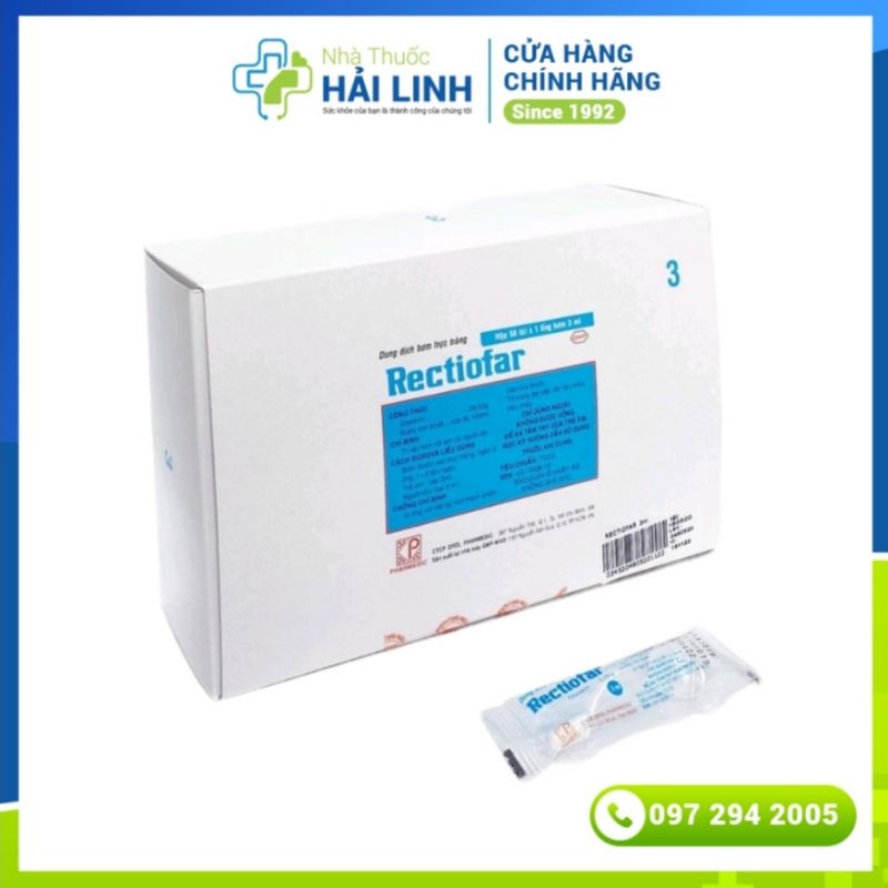 Ống bơm trực tràng, giảm táo bón RECTIOFAR ⚡ Nhà thuốc Hải Linh ⚡ 3ml trẻ em và 5ml người lớn