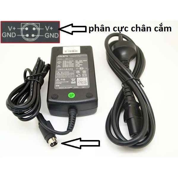 [Mã 44ELSALE2 giảm 7% đơn 300K] Adapter Nguồn 24v 2.5a Chân Jack 4 Pin Bảo hành 12 tháng