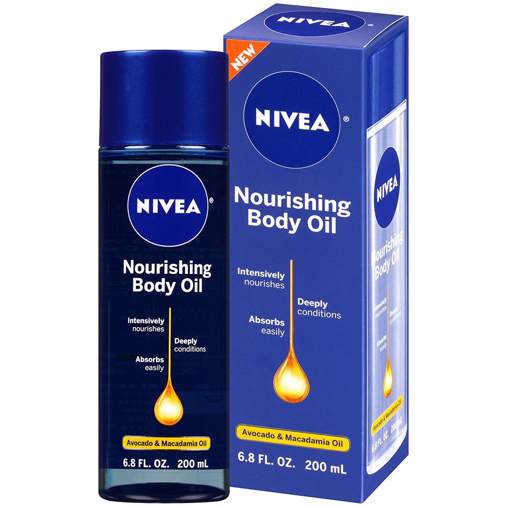 Dầu dưỡng ẩm &amp; nuôi dưỡng da Nivea Nourishing Body Oil 200ml (Mỹ)