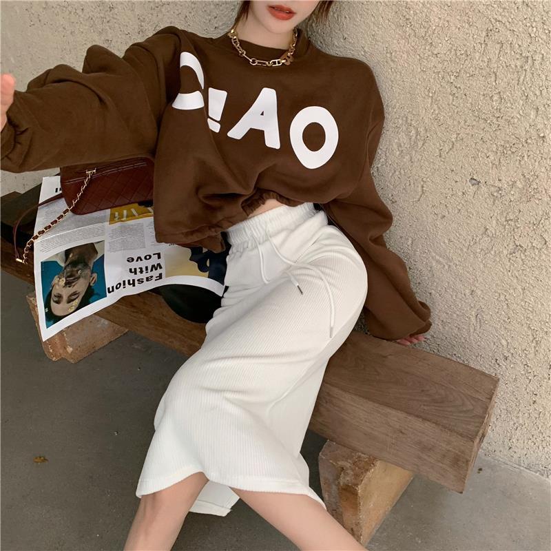 Áo len sweater ngắn rộng rãi phong cách Hàn Quốc thời trang xuân thu cho nữ