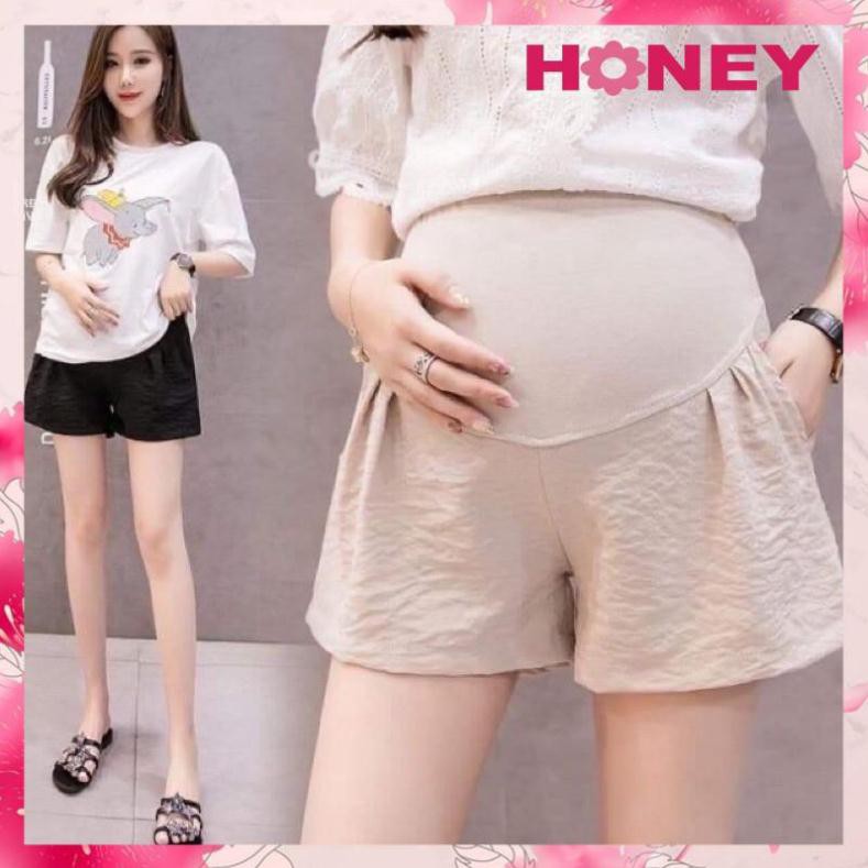 Quần bầu - quần sooc bầu thiết kế chất đũi hàn cao cấp có chun điều chỉnh có size