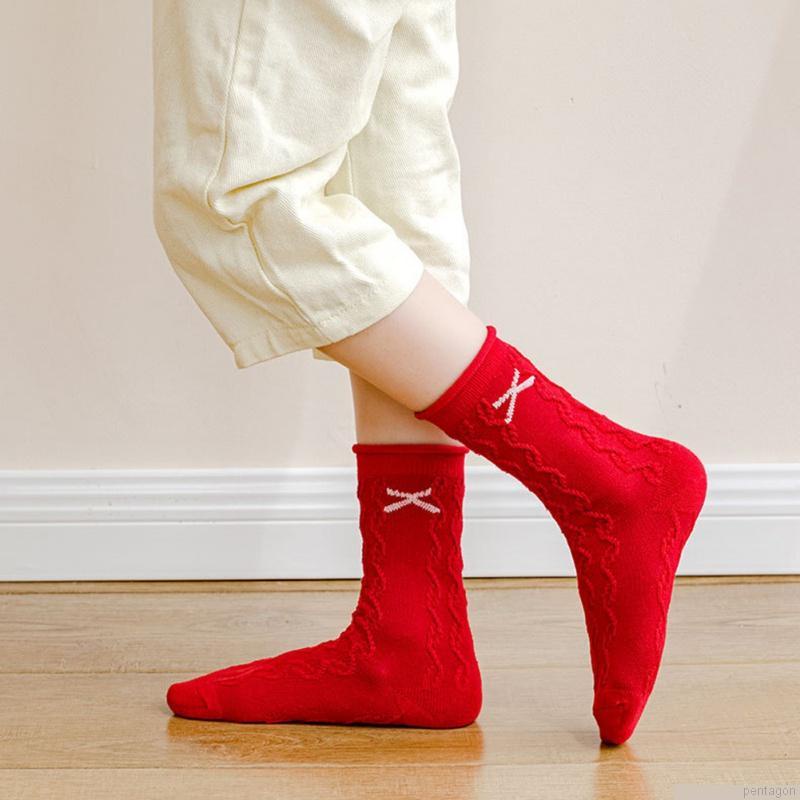 Set 5 đôi tất cotton mềm mại thoáng khí in họa tiết hoa và ca rô xinh xắn cho bé gái 1-12 tuổi