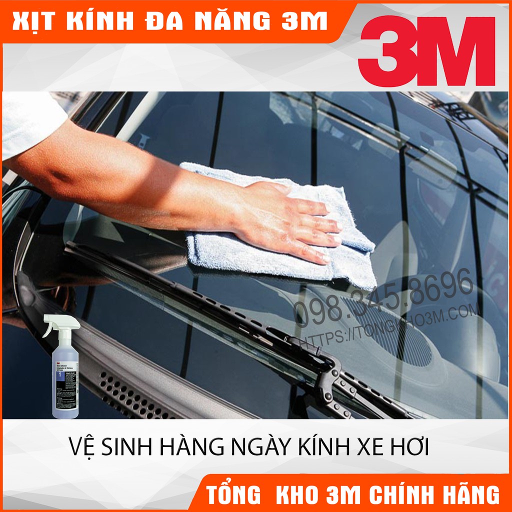 Chai Xịt Kính, Nước Xịt Kính Đa Năng 3M Glass Cleaner and Protector Lau Kính Sáng Bóng Không Để Lại Vệt