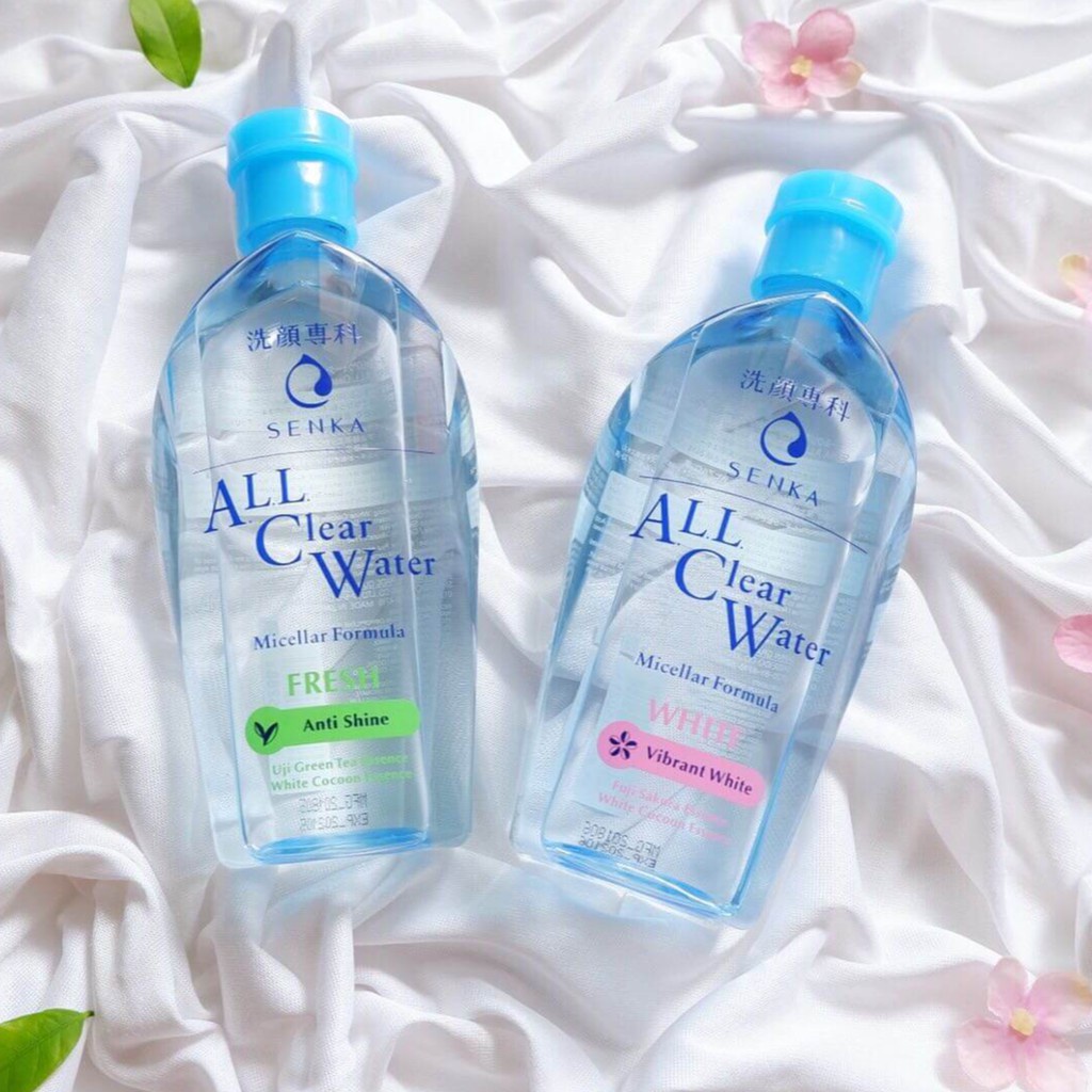 Nước tẩy trang không cồn kiềm dầu, ngừa mụn Nhật Bản chiết xuất trà xanh Senka All Clear Water Micellar Formula