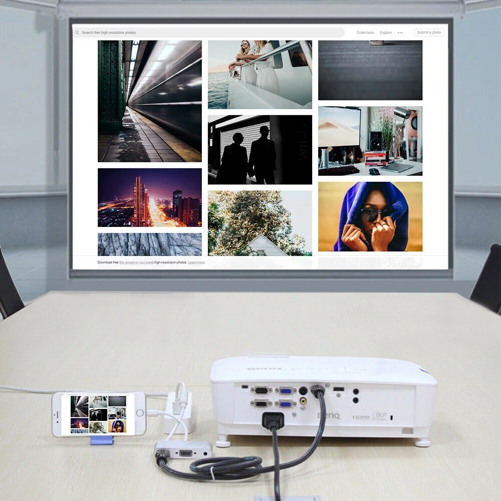 Cáp Chuyển Đổi Hdtv OTG Sang HDMI VGA 3.5mm Cho IP/tablet táo