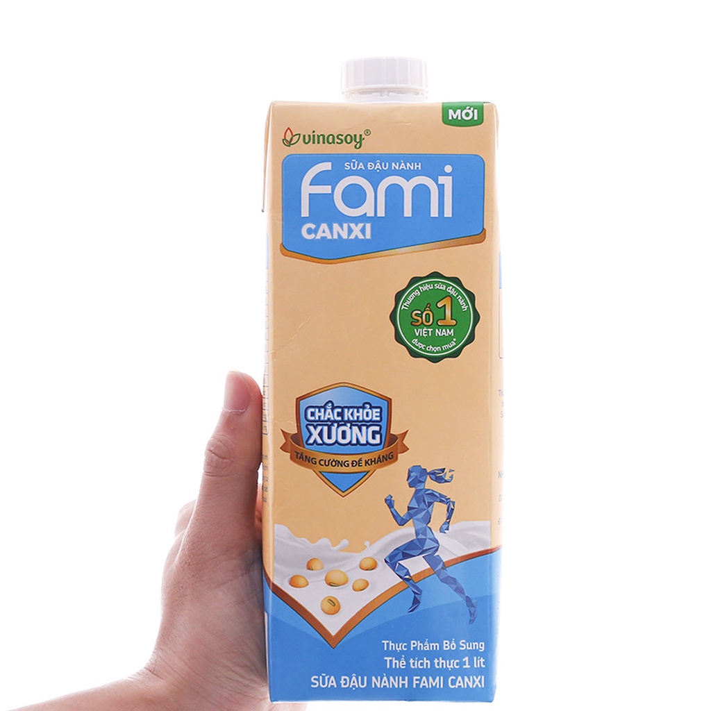 HỘP 1 LÍT SỮA ĐẬU NÀNH FAMI CANXI NGUYÊN VỊ VINASOY