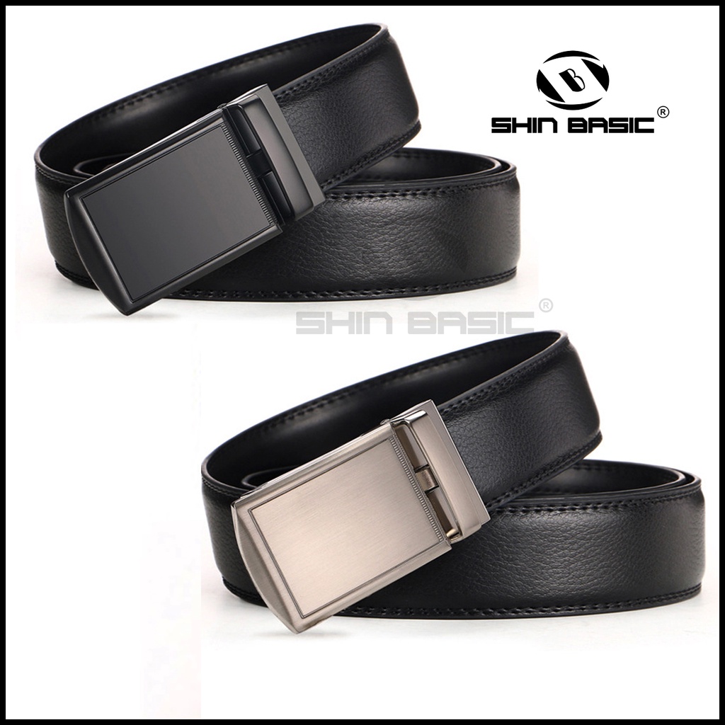 Dây Thắt Lưng, Nịt Nam Da Bò Cao Cấp - ShinBasic, Bảng Khoá Tự Động, Thời Trang Công Sở,  BELTS21BAS13