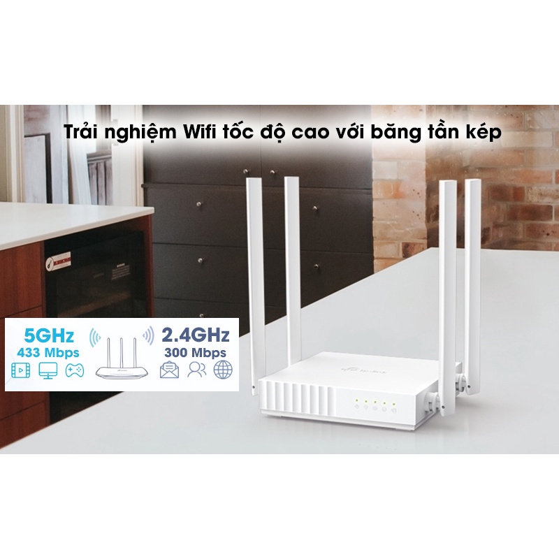 Bộ Phát Wifi TP-Link Archer C24 Băng Tần Kép AC 750Mbps - Hàng Chính Hãng