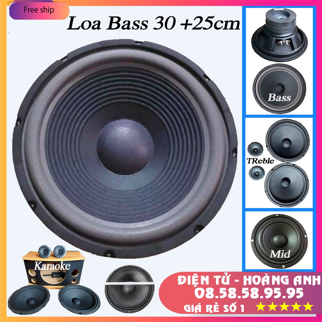 Loa  bass 30cm + 25cm  lắp loa kéo karaoke coil 38mm từ 100mm  Giá 1 chiếc