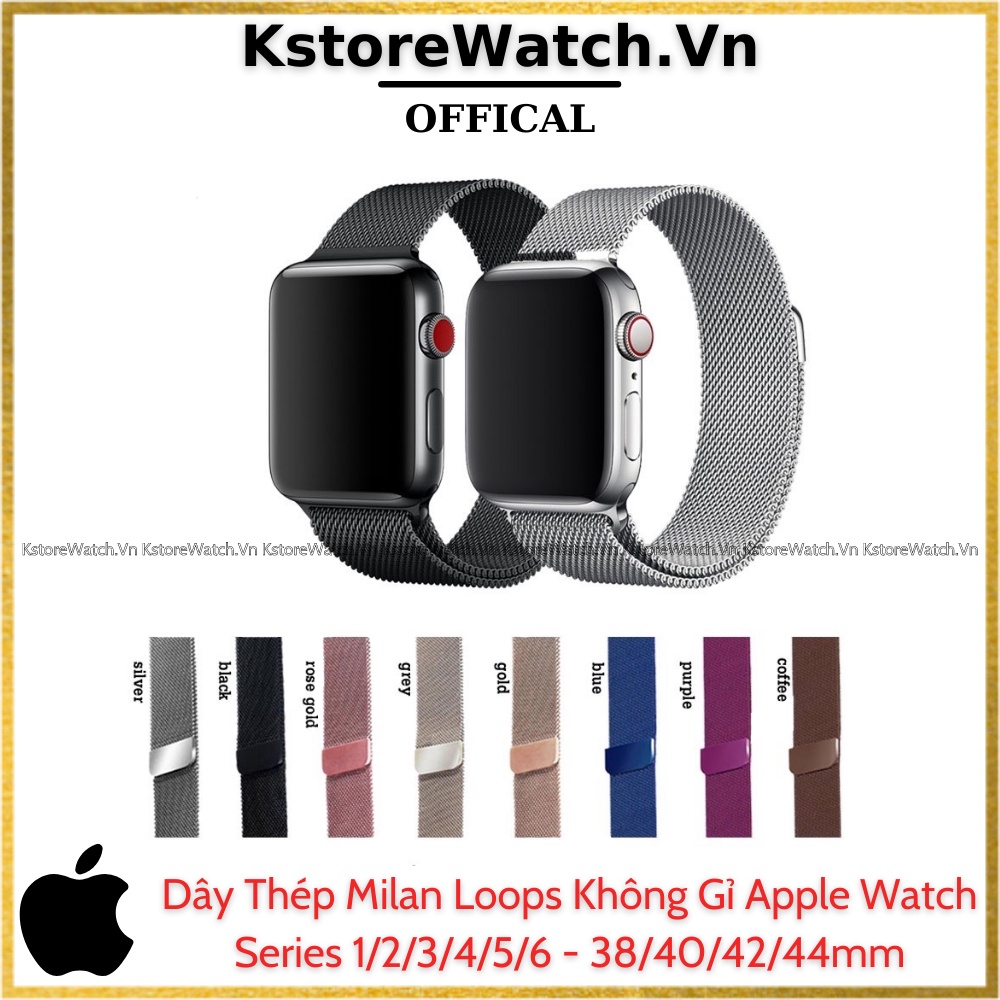 Dây Đeo Thép Không Gỉ Milanese Cho Đồng Hồ Thông Minh Apple Watch Series 7 6 SE 5 4 3 2 1 41mm 45mm 42mm 38mm 40MM 44MM