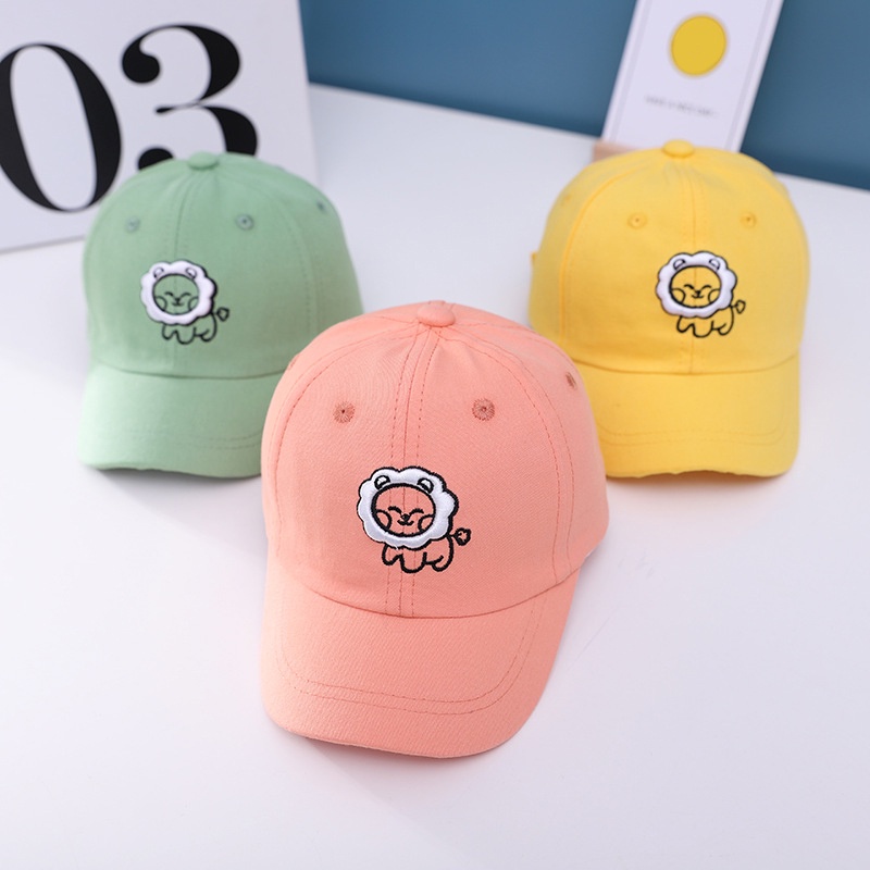 Nón Lưỡi Trai Thêu Hình Sư Tử Hoạt Hình Dễ Điều Chỉnh Thời Trang Xuân Hè Cho Bé 6-18 Tháng Tuổi