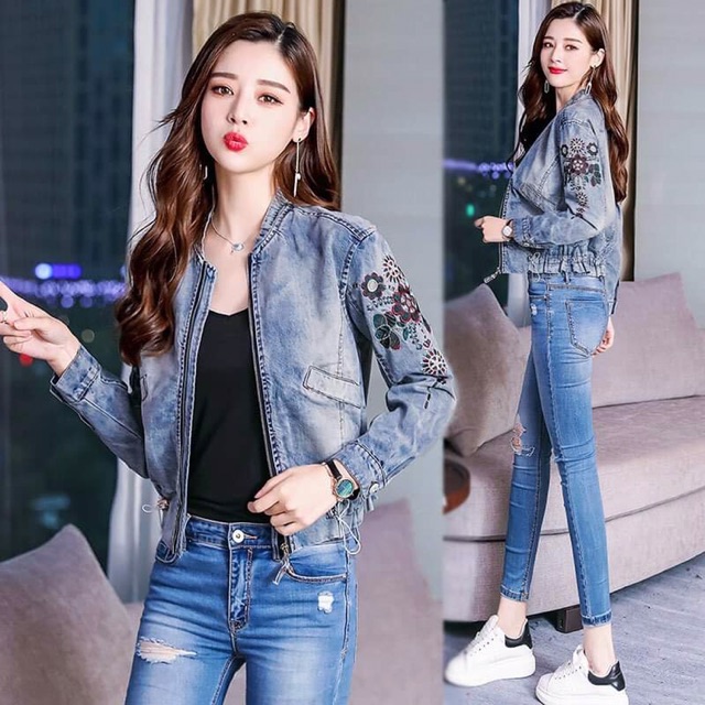 Áo khoác jean nữ cao cấp kiểu dáng trẻ trung năng động QCNP2241