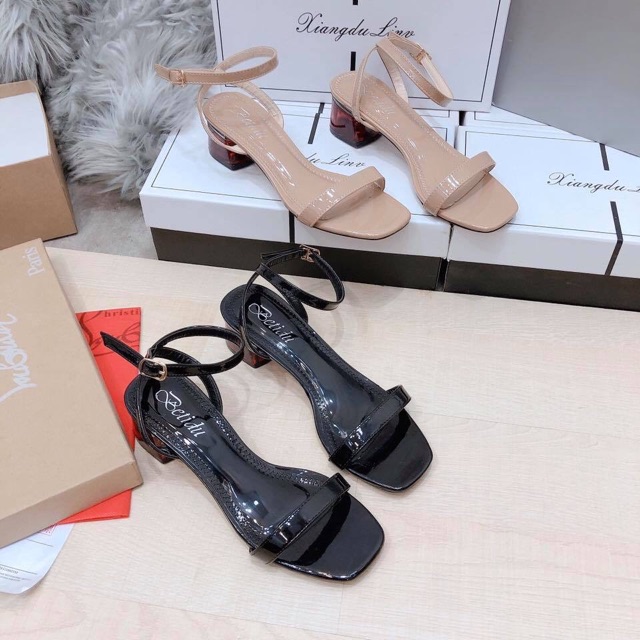 Sandal quai ngang gót mận 3p sang chảnh mã S75