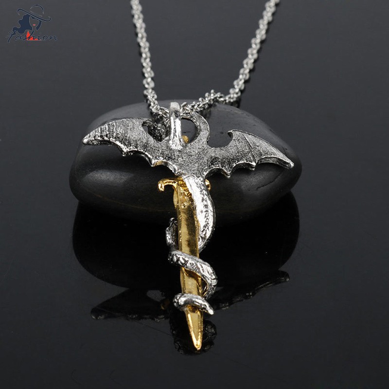Men Luminous Jewelry Dragon Sword Pendant Necklace Glow In The Dark Necklace Gifts