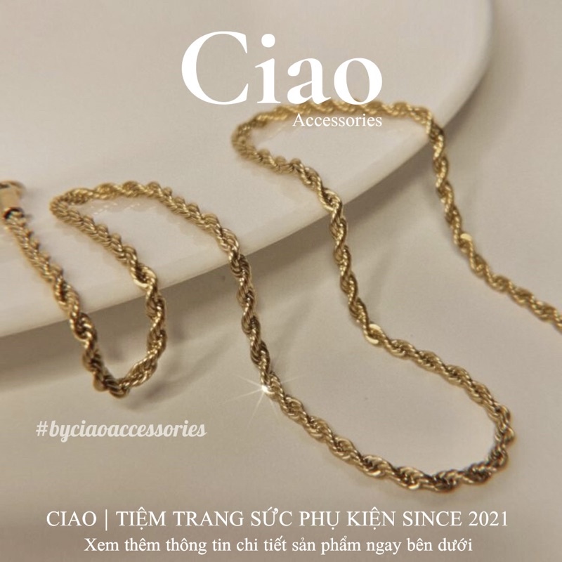 [HOẢ TỐC 1H] Dây chuyền/ Vòng cổ titan không gỉ thiết kế chuỗi xoắn trendy đơn giản Lolita Ciao