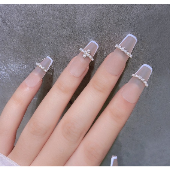 harm xích nail trang trí móng tay, Dây Xích Kim đính đá 3D gắn móng