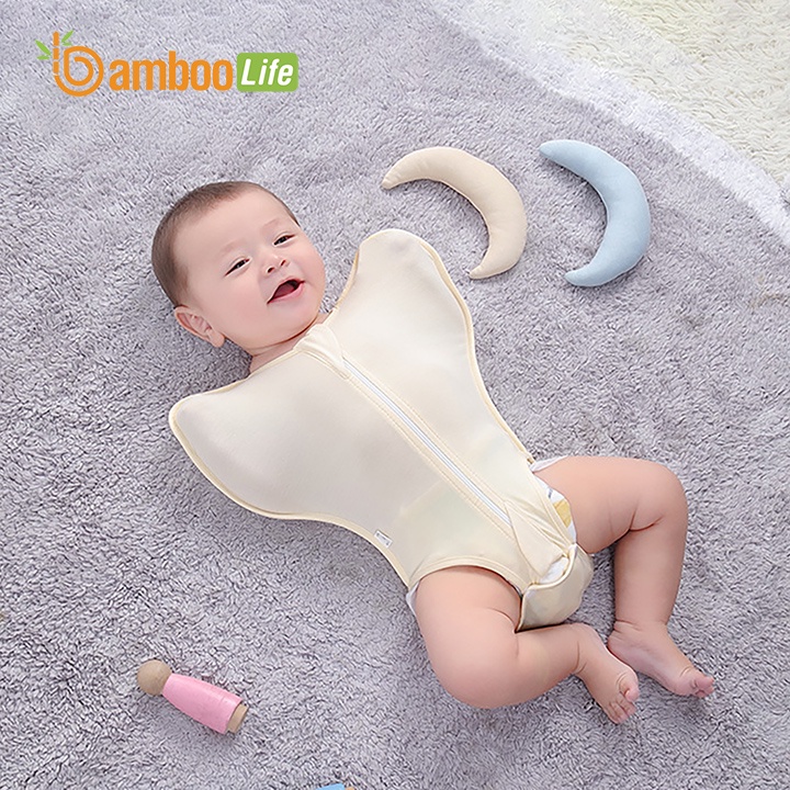 Nhộng chũn hở chân sợi tre Bamboo Life giúp bé ngủ ngon, không giật mình