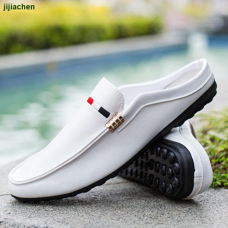 Giày Lười Da Không Gót Phong Cách Hàn Quốc Thời Trang Mùa Hè Cho Nam