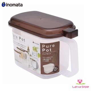 Hộp đựng gia vị Inomata 720ml kèm thìa đong hàng Nhật (nắp nâu) - Larva Store