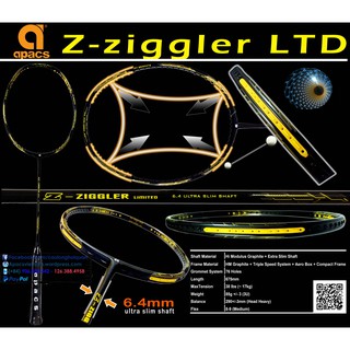 [Chính hãng] Vợt cầu lông Apacs Ziggler Limited LTD (4U) | thân siêu nhỏ, đánh siêu đã