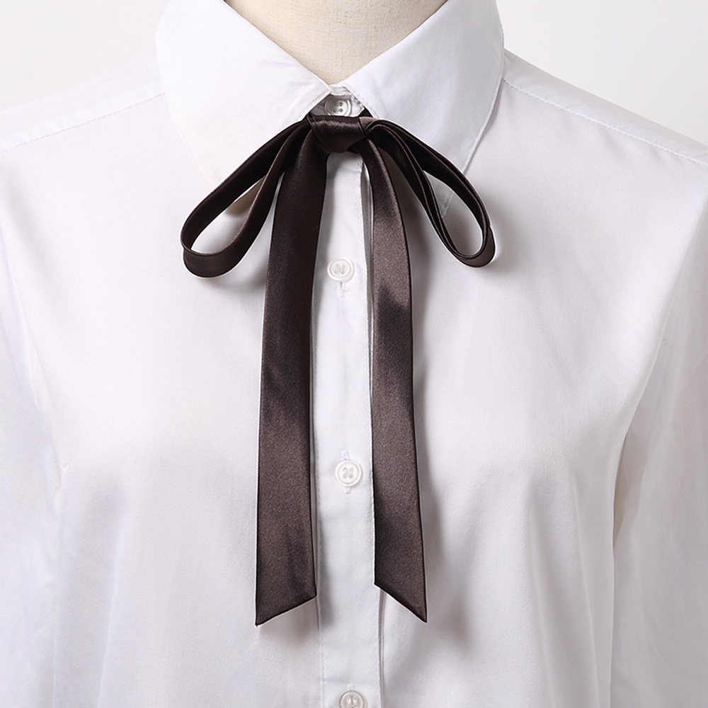 Cà vạt nơ tua rua vải satin phong cách cổ điển dành cho nữ