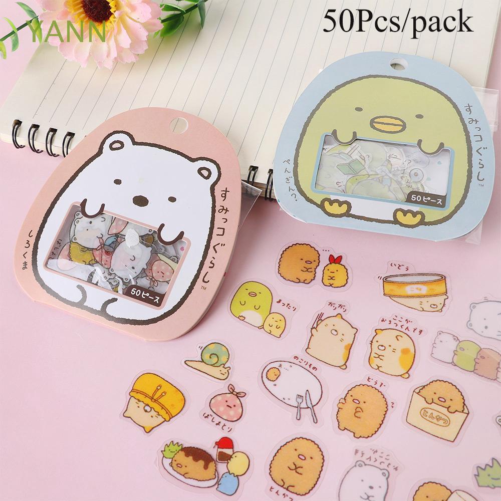 Set 50 sticker hình động vật dễ thương dán trang trí thủ công