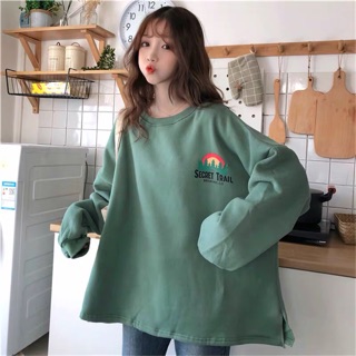 (SẴN) Áo sweater không lưng bo secret trail